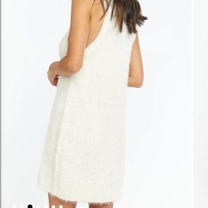 Show Me Your MuMu NWT Fauna cowl sweater dress fuzzy cream M blogger favorite